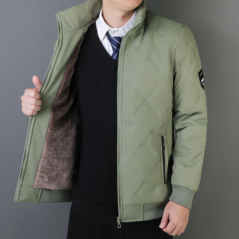 Veste matelassée zippée confortable pour homme – Coupe régulière - Vert armée