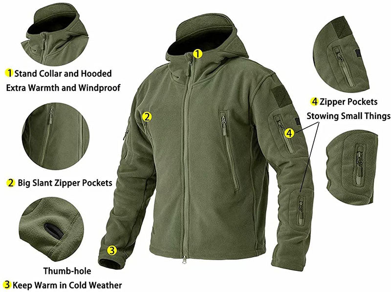 Veste Polaire Homme Coupe-Vent – Extérieur Zippé Confortable - image 9