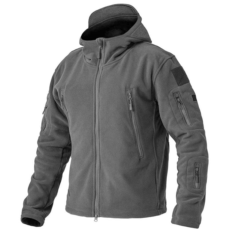 Veste Polaire Homme Coupe-Vent – Extérieur Zippé Confortable - Gris