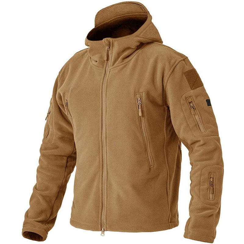 Veste Polaire Homme Coupe-Vent – Extérieur Zippé Confortable - Khaki