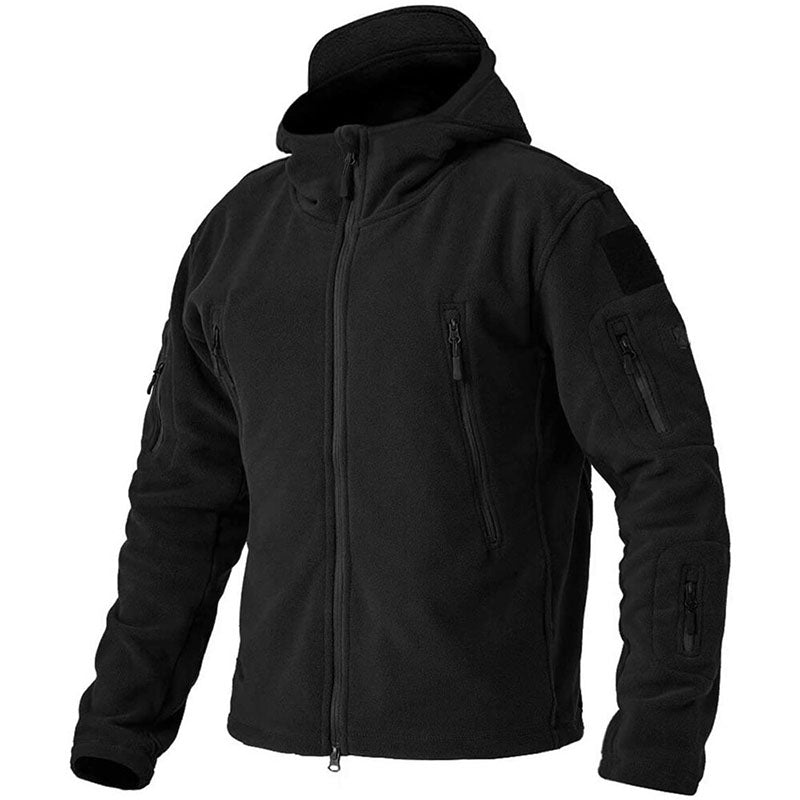 Veste Polaire Homme Coupe-Vent – Extérieur Zippé Confortable - Noir