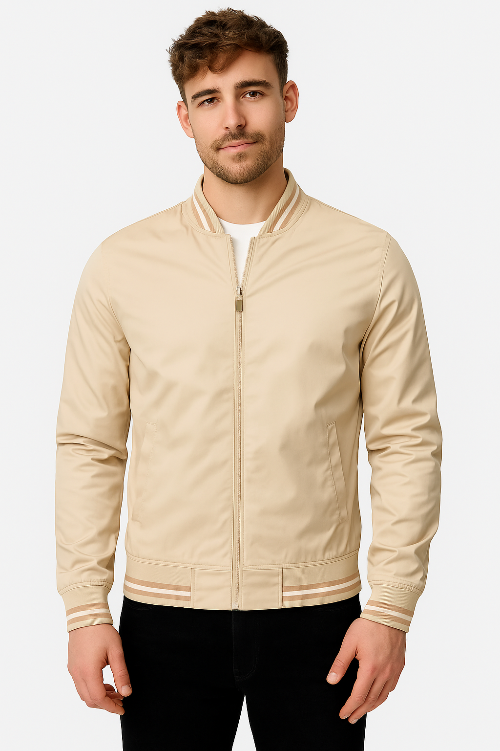 Veste pour homme coupe-vent et stylée pour une protection optimale - Beige