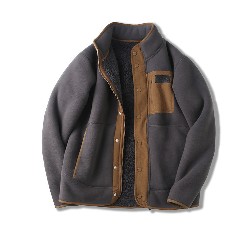 Veste Premium Matelassée Doublée Polaire pour Homme – Col Haut avec Poches Multiples - Gris foncé