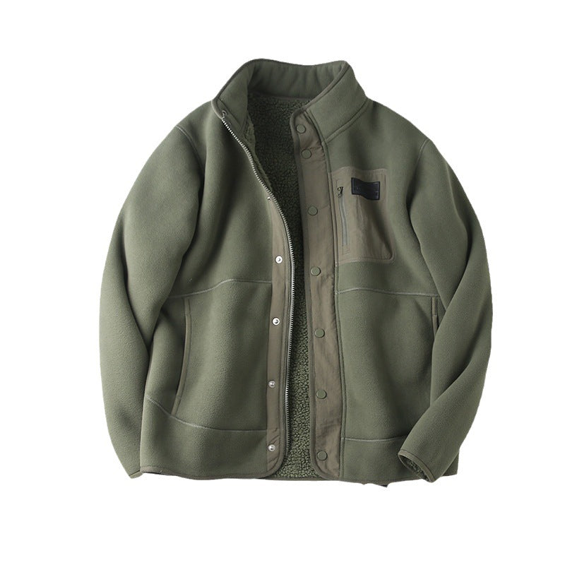 Veste Premium Matelassée Doublée Polaire pour Homme – Col Haut avec Poches Multiples - Vert