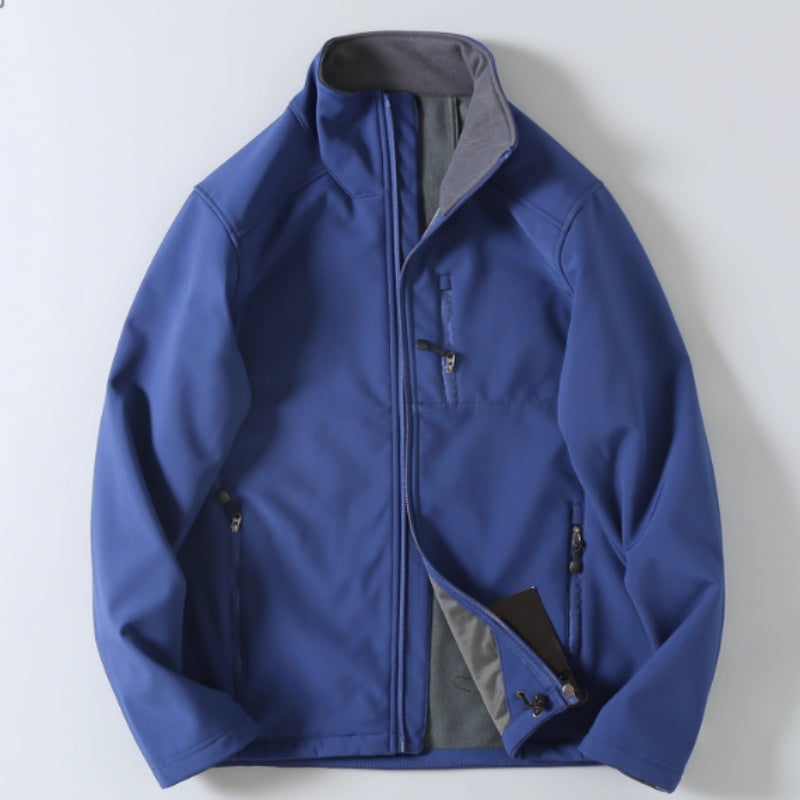 Veste Softshell Utilitaire d’Extérieur pour Homme – Veste Zippée Décontractée Premium - Bleu marine
