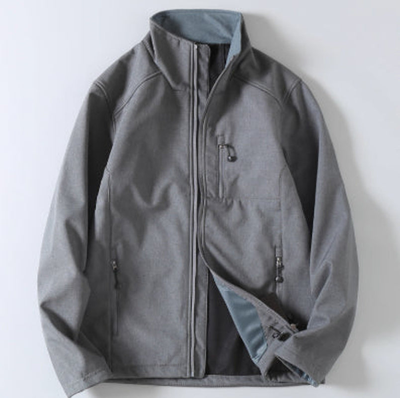 Veste Softshell Utilitaire d’Extérieur pour Homme – Veste Zippée Décontractée Premium - Gris