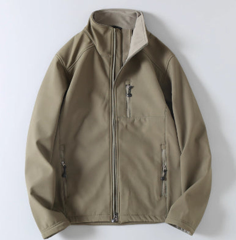 Veste Softshell Utilitaire d’Extérieur pour Homme – Veste Zippée Décontractée Premium - Vert armée