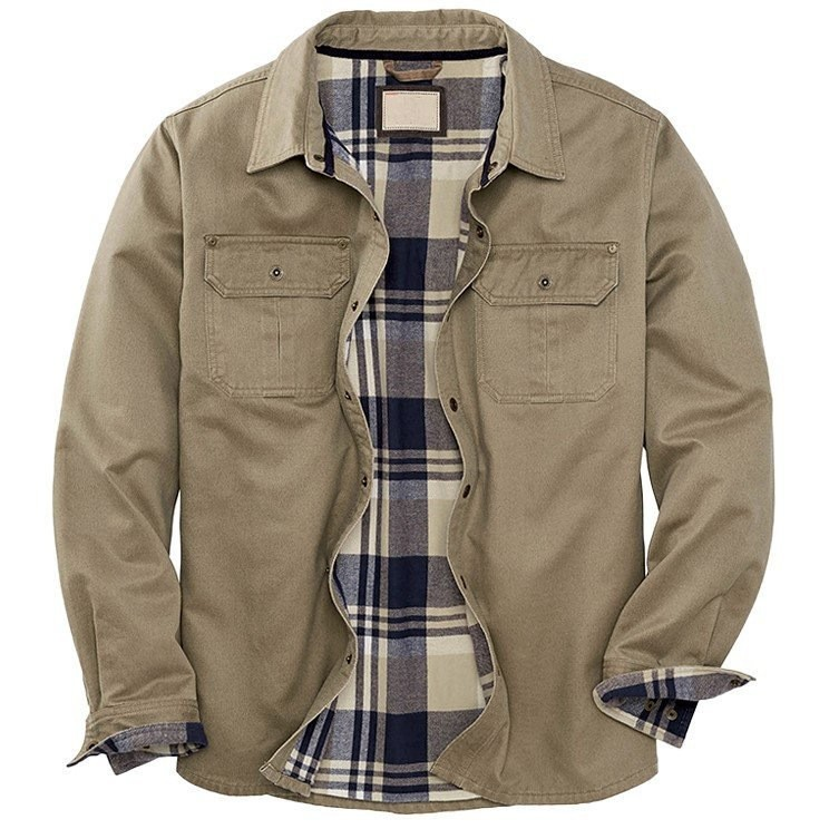 Veste Trucker Homme en Tissu Ciré – Résistante à l’Eau et au Vent - Beige