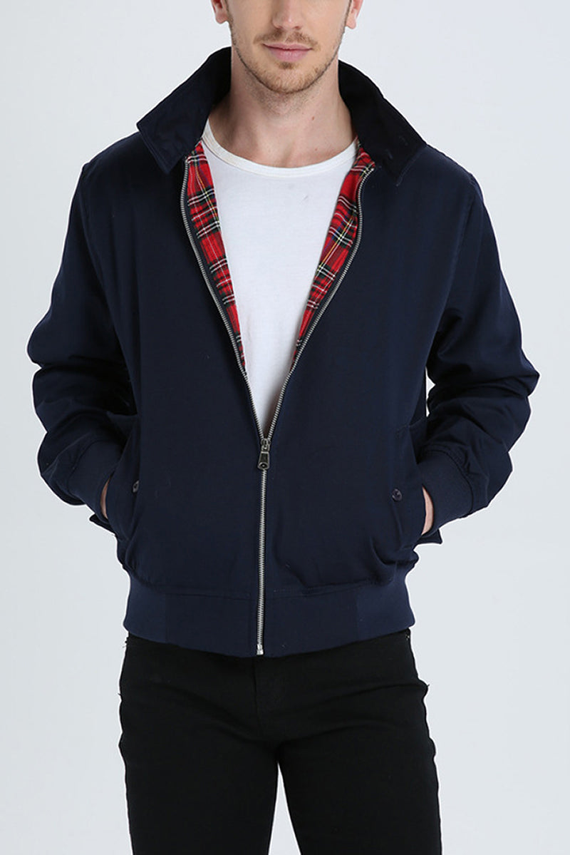 Veste Zippée Multicouches Élégante pour Homme – Manteau Décontracté Moderne Automne - Bleu fonce