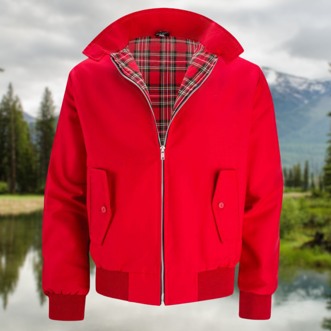 Veste Zippée Multicouches Élégante pour Homme – Manteau Décontracté Moderne Automne - Rouge
